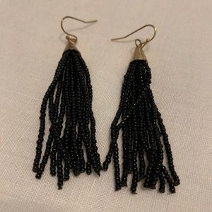 Black Tassel Bead Earrings